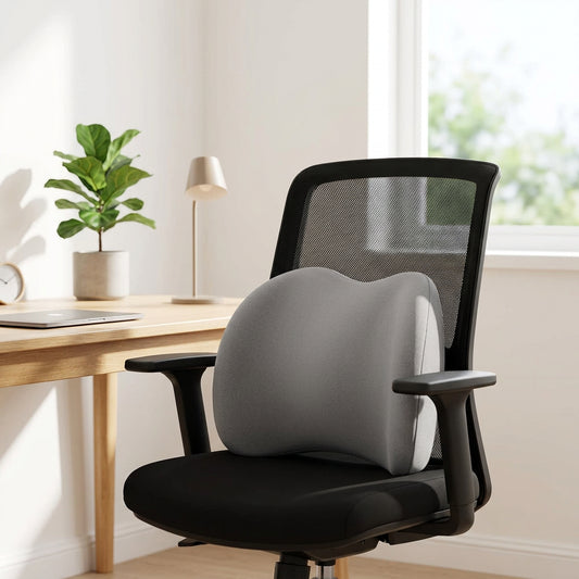 Kit Bureau sans mal de dos – coussin d'assise + lombaire + repose-pieds