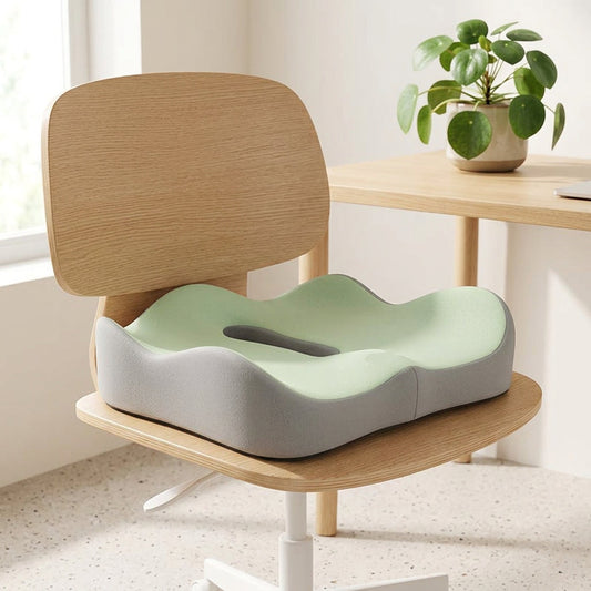 Kit Bureau sans mal de dos – coussin d'assise + lombaire + repose-pieds